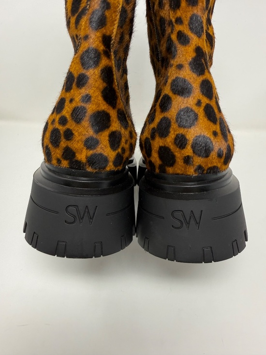 New Stuart Weitzman Bedford Sleek Genuine Calf Hair Combat Boot Sz 8 - Picture 4 of 12